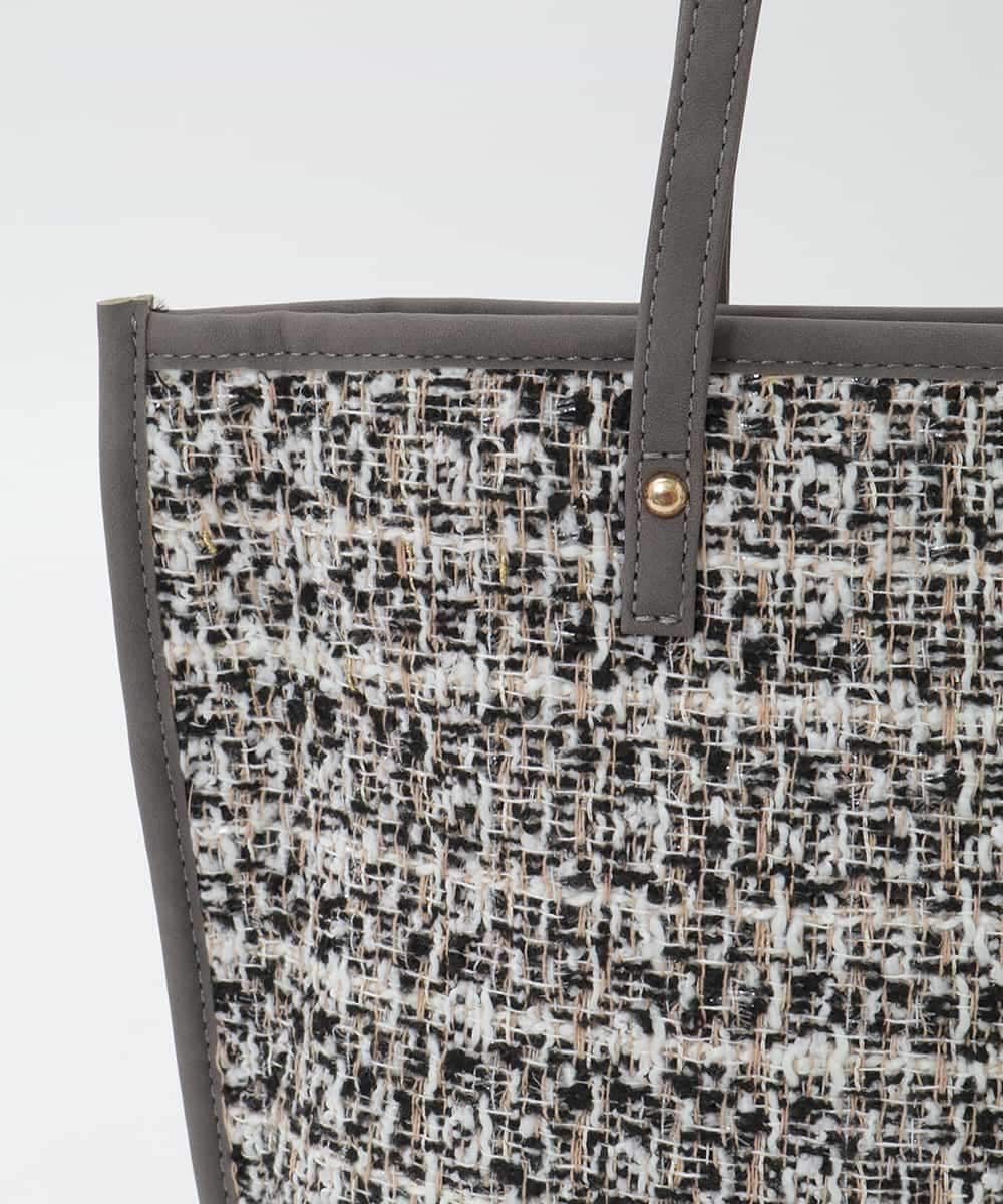 BPCJD74140 MK MICHEL KLEIN BAG(MK ミッシェルクラン バッグ) [軽量/A4収納可]ツイードデザイントートバッグ ブラック