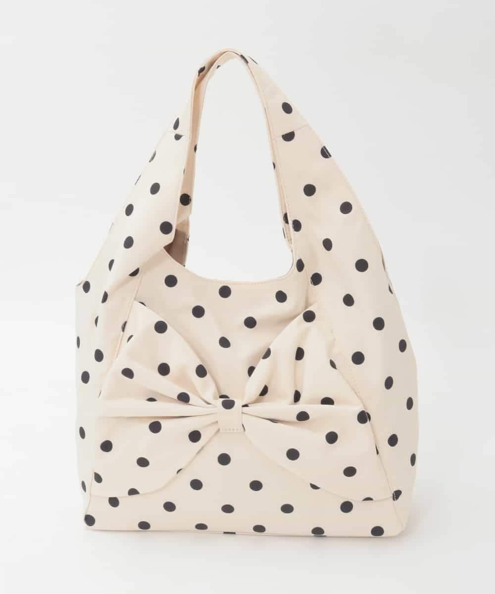 BPCJD76140 MK MICHEL KLEIN BAG(MK ミッシェルクラン バッグ) [軽量/A4収納可]ドットリボンデザイントートバッグ ホワイト