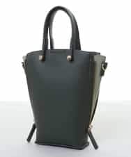 BPCJS81120 MK MICHEL KLEIN BAG(MK ミッシェルクラン バッグ) [2WAY・軽量]配色ガセットコンパクトバッグ ブラック×カーキ