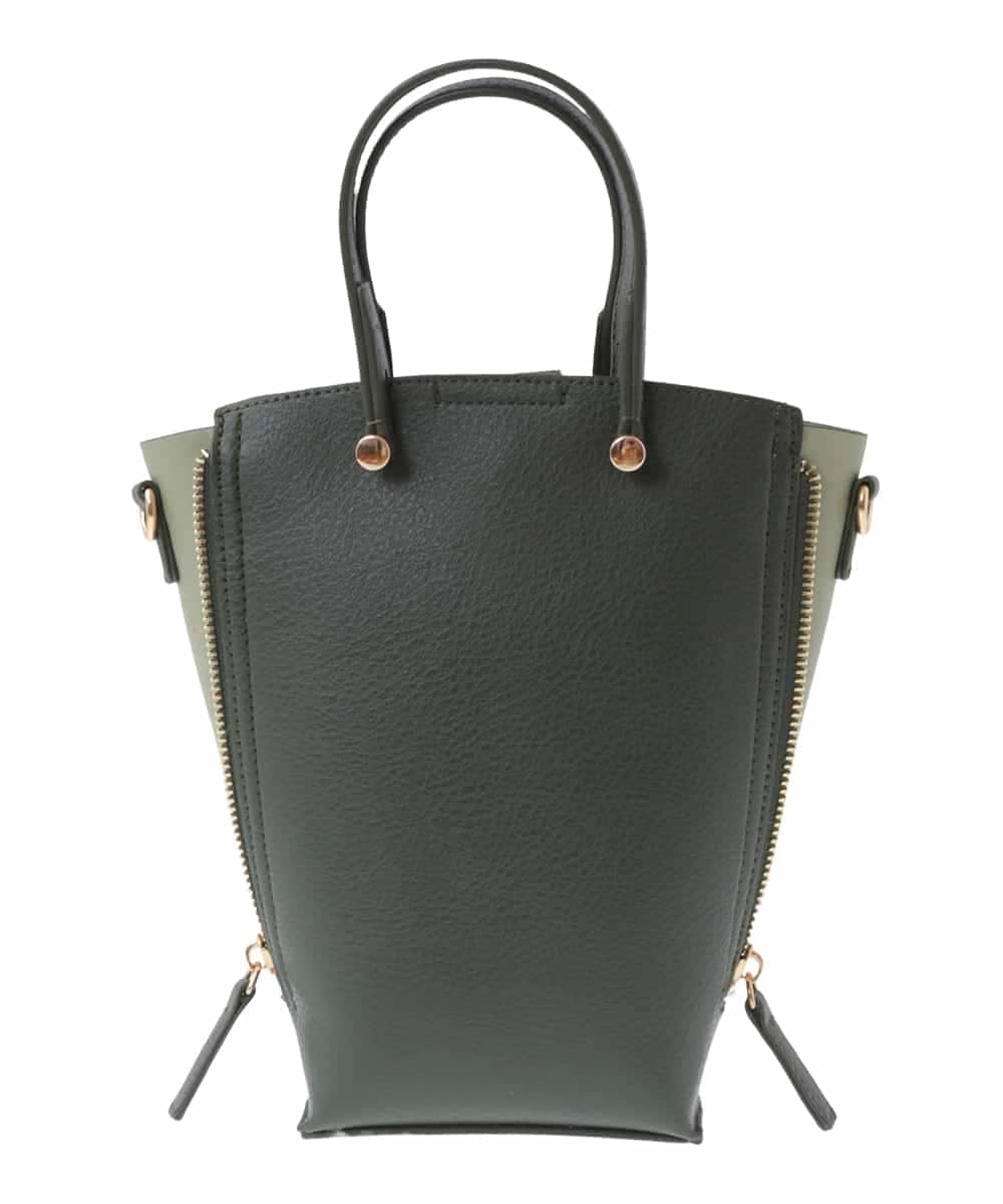 BPCJS81120 MK MICHEL KLEIN BAG(MK ミッシェルクラン バッグ) [2WAY・軽量]配色ガセットコンパクトバッグ ブラック×カーキ