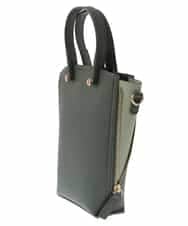 BPCJS81120 MK MICHEL KLEIN BAG(MK ミッシェルクラン バッグ) [2WAY・軽量]配色ガセットコンパクトバッグ ブラック×カーキ