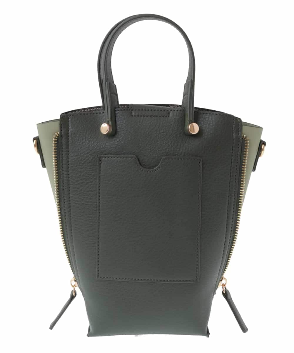BPCJS81120 MK MICHEL KLEIN BAG(MK ミッシェルクラン バッグ) [2WAY・軽量]配色ガセットコンパクトバッグ ブラック×カーキ