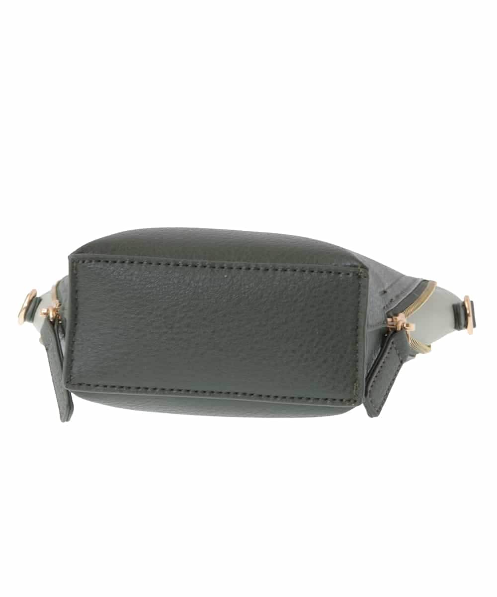 BPCJS81120 MK MICHEL KLEIN BAG(MK ミッシェルクラン バッグ) [2WAY・軽量]配色ガセットコンパクトバッグ ブラック×カーキ