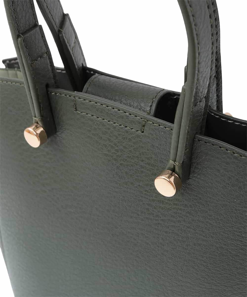 BPCJS81120 MK MICHEL KLEIN BAG(MK ミッシェルクラン バッグ) [2WAY・軽量]配色ガセットコンパクトバッグ ブラック×カーキ