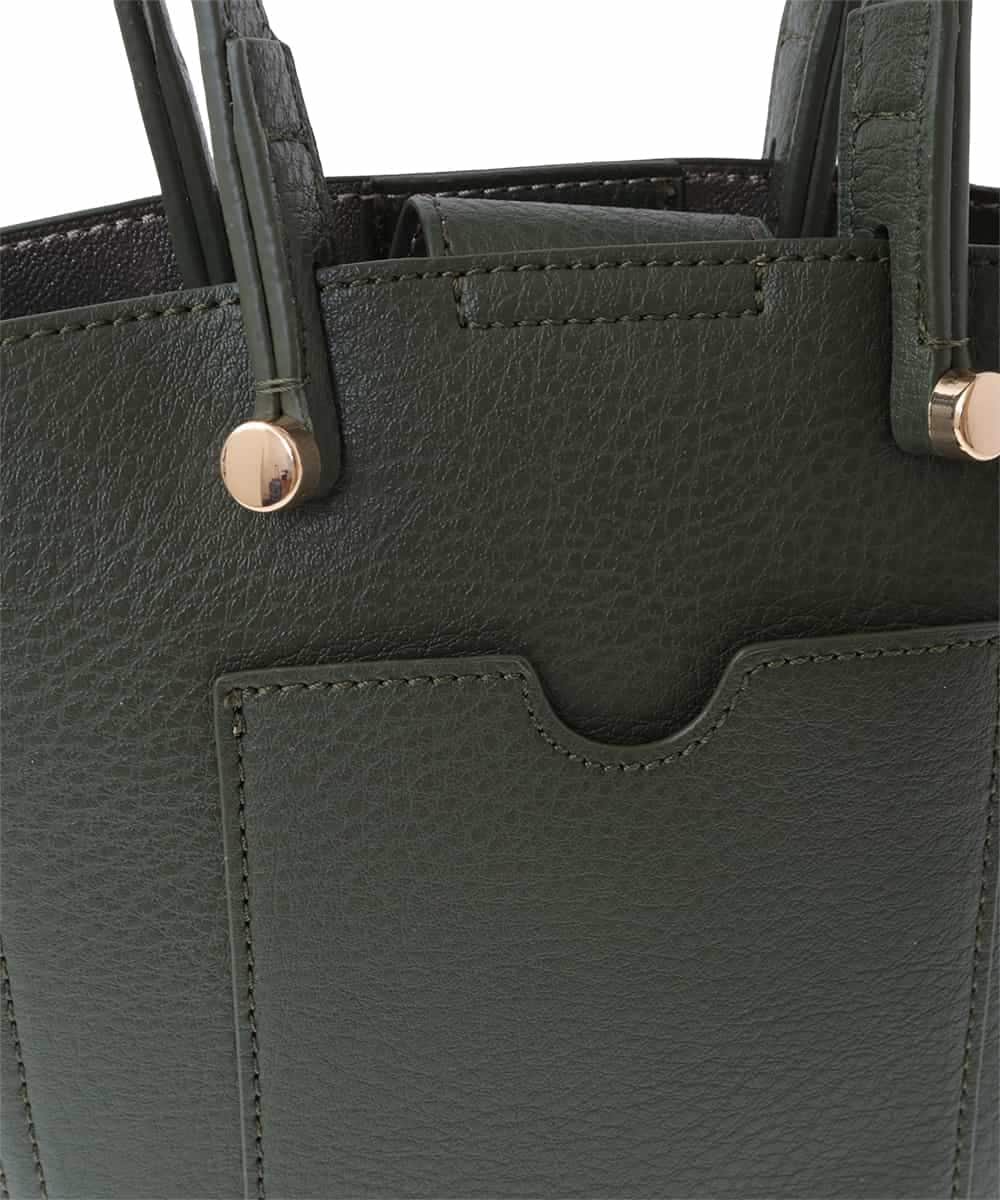 BPCJS81120 MK MICHEL KLEIN BAG(MK ミッシェルクラン バッグ) [2WAY・軽量]配色ガセットコンパクトバッグ ブラック×カーキ