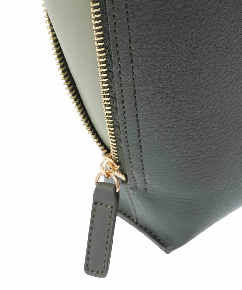 BPCJS81120 MK MICHEL KLEIN BAG(MK ミッシェルクラン バッグ) [2WAY・軽量]配色ガセットコンパクトバッグ ブラック×カーキ