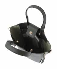 BPCJS81120 MK MICHEL KLEIN BAG(MK ミッシェルクラン バッグ) [2WAY・軽量]配色ガセットコンパクトバッグ ブラック×カーキ