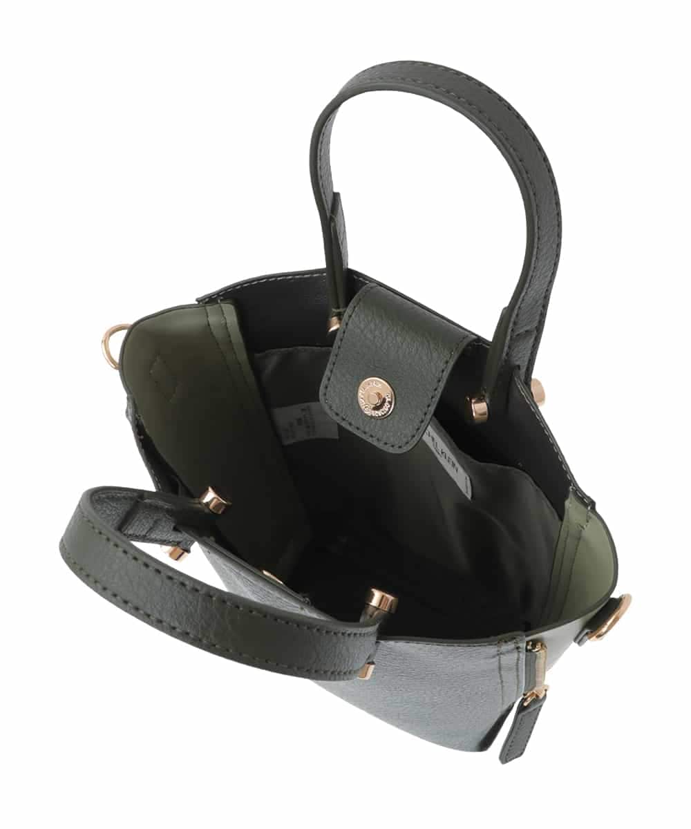 BPCJS81120 MK MICHEL KLEIN BAG(MK ミッシェルクラン バッグ) [2WAY・軽量]配色ガセットコンパクトバッグ ブラック×カーキ