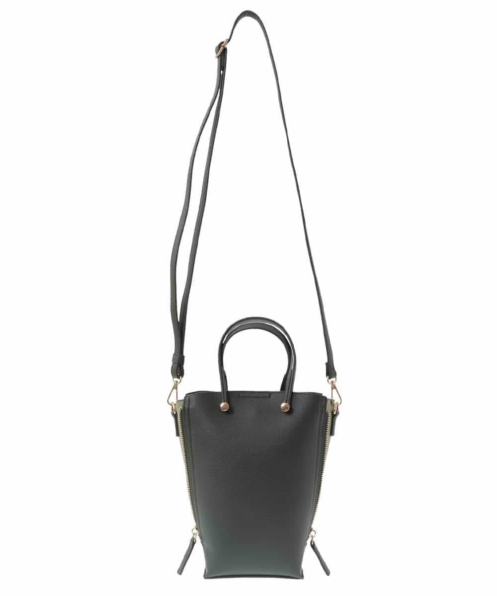 BPCJS81120 MK MICHEL KLEIN BAG(MK ミッシェルクラン バッグ) [2WAY・軽量]配色ガセットコンパクトバッグ ブラック×カーキ