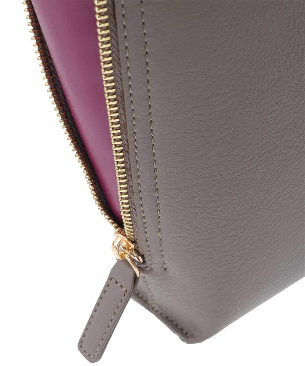 BPCJS81120 MK MICHEL KLEIN BAG(MK ミッシェルクラン バッグ) [2WAY・軽量]配色ガセットコンパクトバッグ ブラック×カーキ