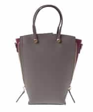 BPCJS81120 MK MICHEL KLEIN BAG(MK ミッシェルクラン バッグ) [2WAY・軽量]配色ガセットコンパクトバッグ グレーベージュ×ワインレッド