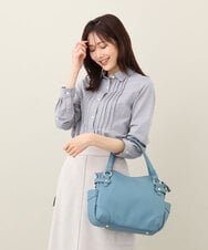 BPCJV72150 MK MICHEL KLEIN BAG(MK ミッシェルクラン バッグ) [2WAY]メタルアクセントラウンドトートバッグ ライトブルー
