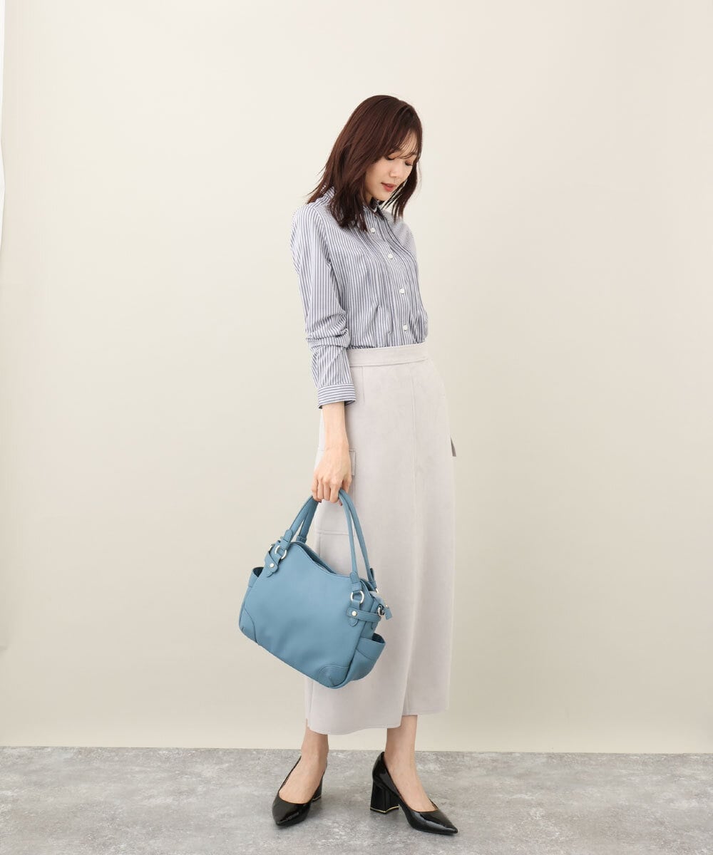 BPCJV72150 MK MICHEL KLEIN BAG(MK ミッシェルクラン バッグ) [2WAY]メタルアクセントラウンドトートバッグ ライトブルー