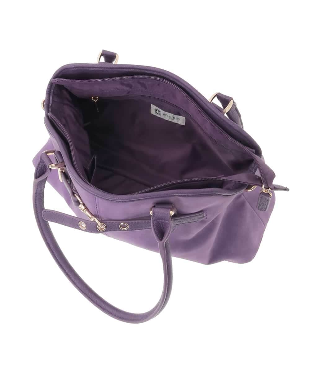 BPCLA95160 MK MICHEL KLEIN BAG(MK ミッシェルクラン バッグ) [2WAY]ワイドスクエアベルトトートバッグ パープル