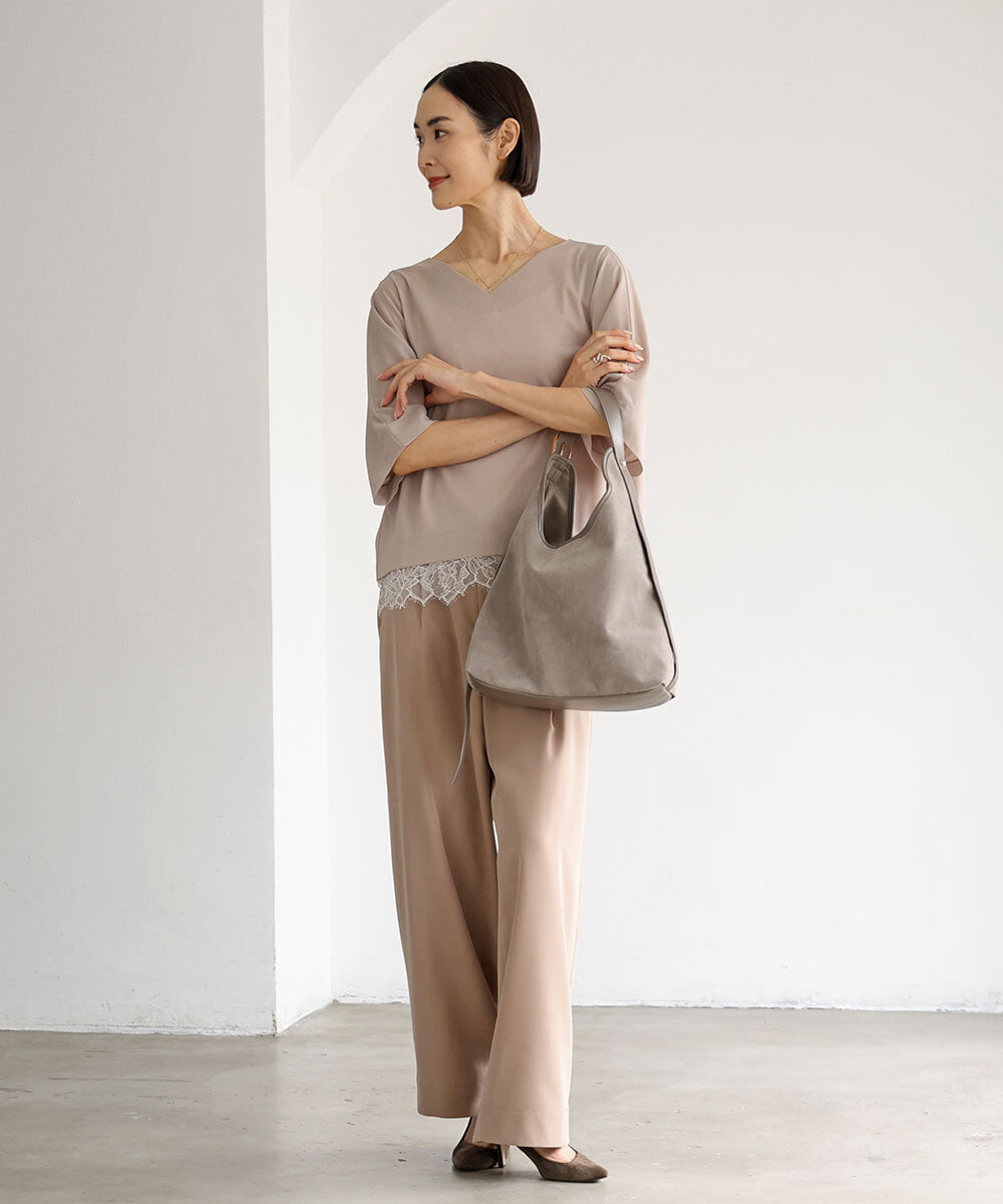 BPCLD93160 MK MICHEL KLEIN BAG(MK ミッシェルクラン バッグ) [軽量/ハンドル調整可能]スエード調ワンハンドルホーボーバッグ アイボリー