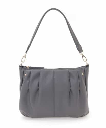 MK MICHEL KLEIN BAG(エムケー ミッシェルクラン バッグ) 【2WAY/軽量】タックショルダーバッグ グレー フリーサイズ