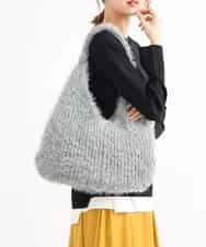 BPCLM91140 MK MICHEL KLEIN BAG(MK ミッシェルクラン バッグ) フェザーニットトートバッグ グリーン