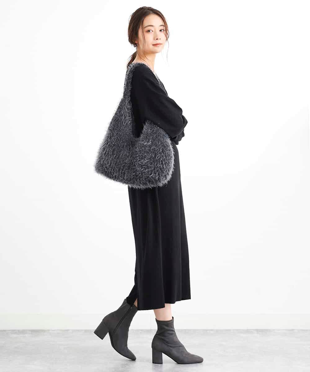 BPCLM91140 MK MICHEL KLEIN BAG(MK ミッシェルクラン バッグ) フェザーニットトートバッグ グリーン