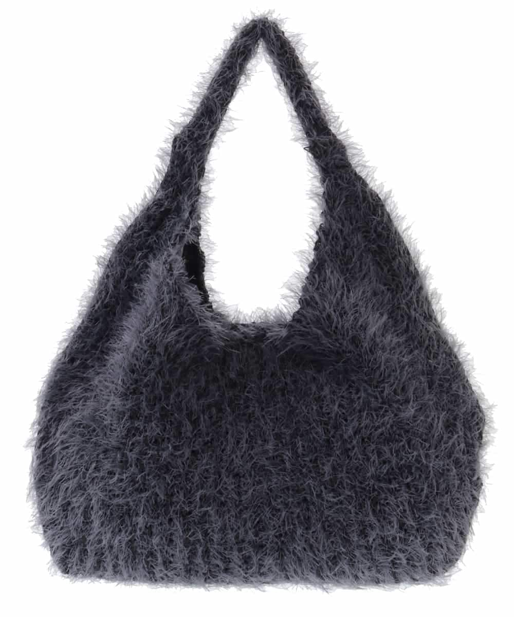 BPCLM91140 MK MICHEL KLEIN BAG(MK ミッシェルクラン バッグ) フェザーニットトートバッグ ブラック