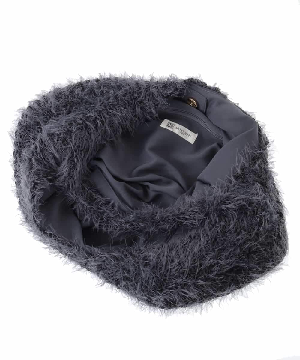 BPCLM91140 MK MICHEL KLEIN BAG(MK ミッシェルクラン バッグ) フェザーニットトートバッグ ブラック