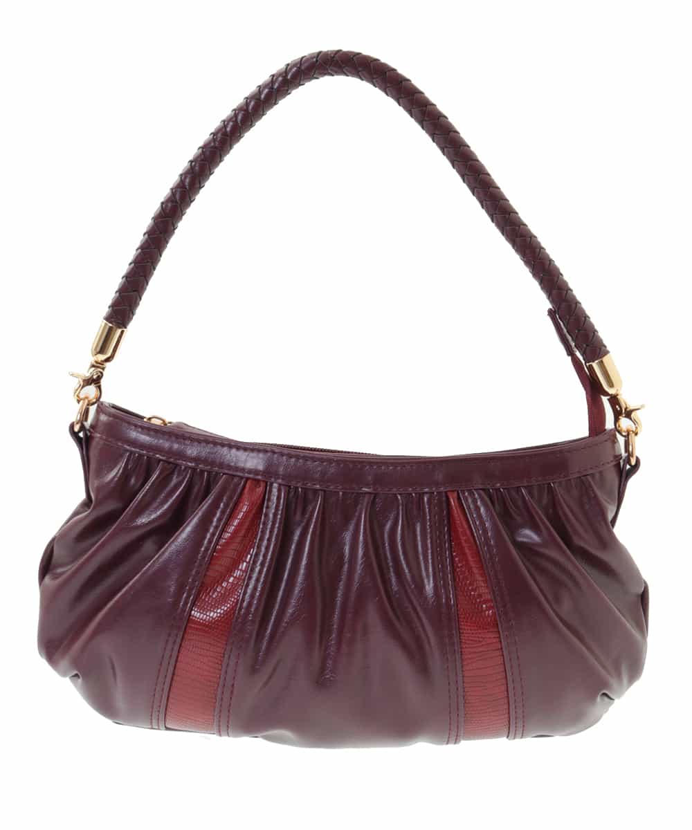 BPCLM94140 MK MICHEL KLEIN BAG(MK ミッシェルクラン バッグ) [2WAY]切り替えギャザーデザインミニトート レッド