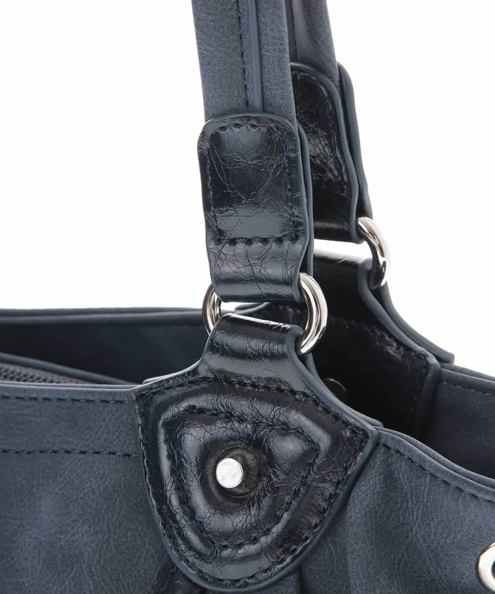 BPCLM98150 MK MICHEL KLEIN BAG(MK ミッシェルクラン バッグ) 【2WAY】フェイクレザーミニトート ネイビー