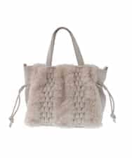 BPCLP91140 MK MICHEL KLEIN BAG(MK ミッシェルクラン バッグ) [2WAY]ファーコンビネーショントートバッグ ベージュ