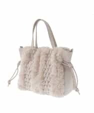 BPCLP91140 MK MICHEL KLEIN BAG(MK ミッシェルクラン バッグ) [2WAY]ファーコンビネーショントートバッグ ベージュ