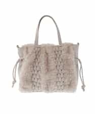BPCLP91140 MK MICHEL KLEIN BAG(MK ミッシェルクラン バッグ) [2WAY]ファーコンビネーショントートバッグ ベージュ