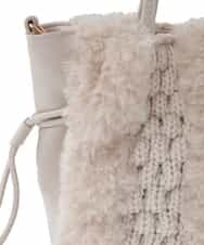 BPCLP91140 MK MICHEL KLEIN BAG(MK ミッシェルクラン バッグ) [2WAY]ファーコンビネーショントートバッグ ベージュ