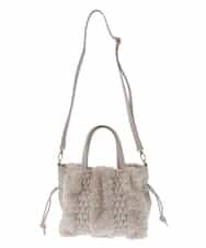 BPCLP91140 MK MICHEL KLEIN BAG(MK ミッシェルクラン バッグ) [2WAY]ファーコンビネーショントートバッグ ベージュ
