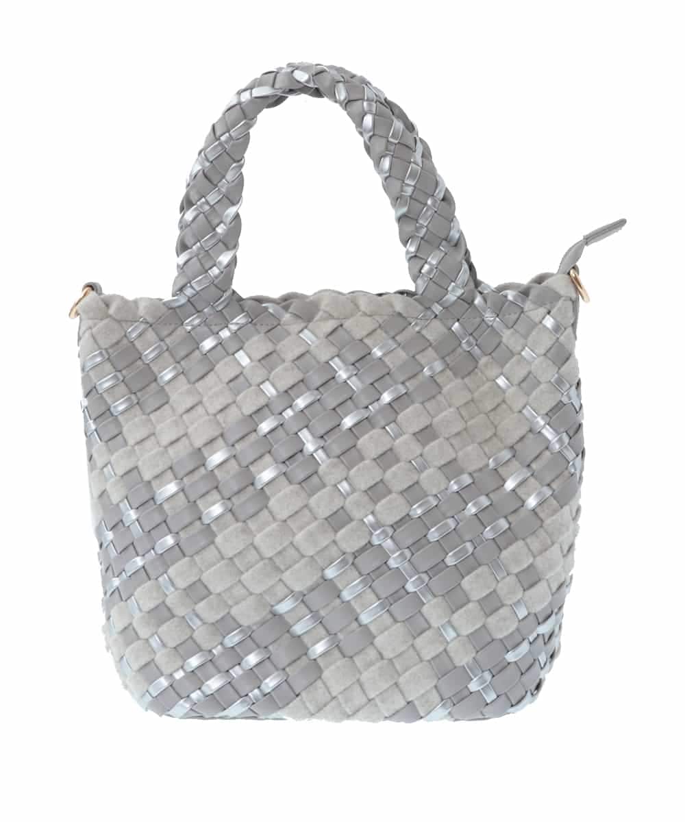 BPCLP93140 MK MICHEL KLEIN BAG(MK ミッシェルクラン バッグ) [2WAY]コンビネーションメッシュバッグ ライトグレー