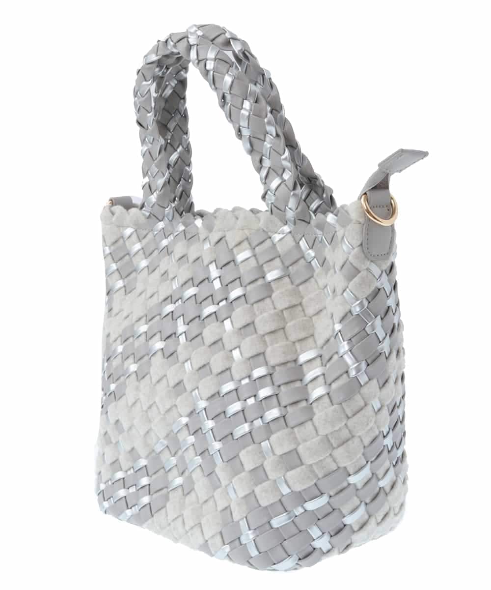 BPCLP93140 MK MICHEL KLEIN BAG(MK ミッシェルクラン バッグ) [2WAY]コンビネーションメッシュバッグ ライトグレー