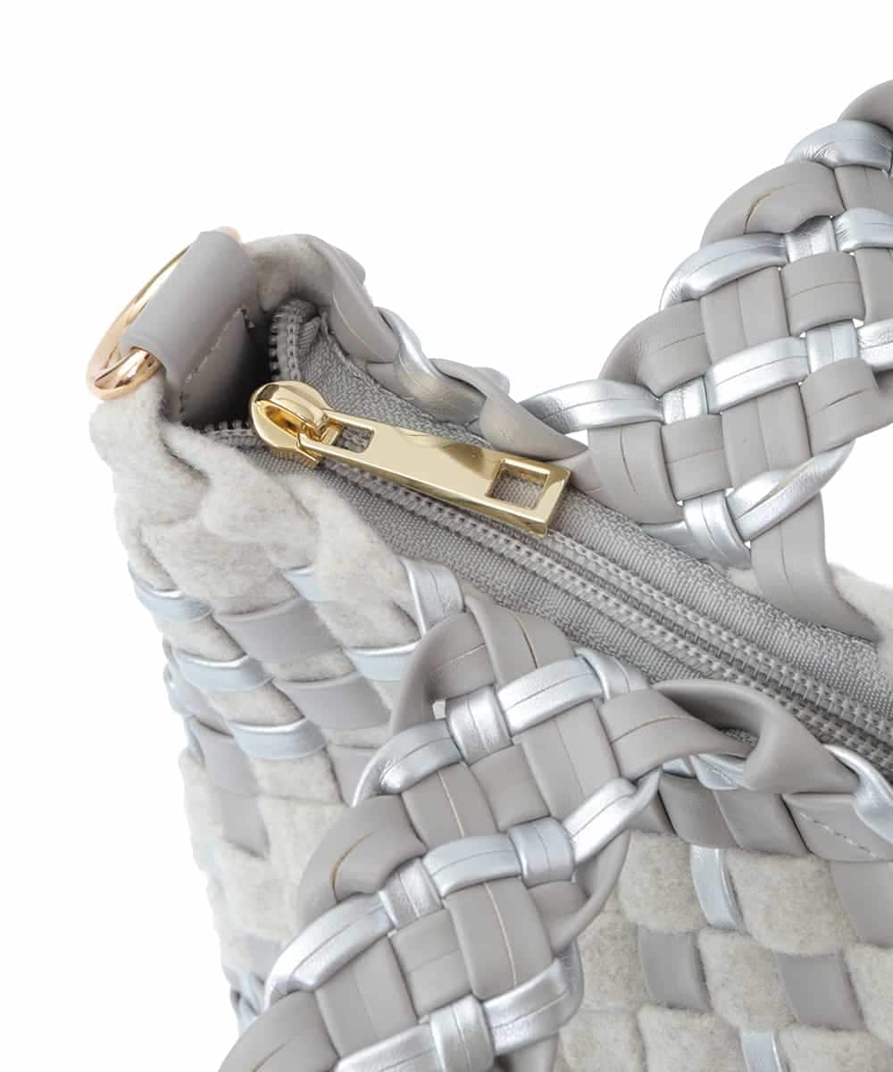 BPCLP93140 MK MICHEL KLEIN BAG(MK ミッシェルクラン バッグ) [2WAY]コンビネーションメッシュバッグ ライトグレー