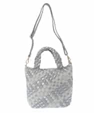 BPCLP93140 MK MICHEL KLEIN BAG(MK ミッシェルクラン バッグ) [2WAY]コンビネーションメッシュバッグ ライトグレー