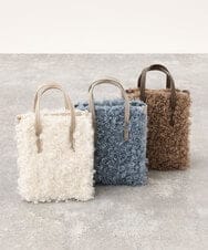 BPCLS91130 MK MICHEL KLEIN BAG(MK ミッシェルクラン バッグ) [2WAY/300g以下の軽量]プードルファーコンビネーションミニトート ライトブルー