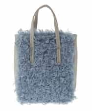 BPCLS91130 MK MICHEL KLEIN BAG(MK ミッシェルクラン バッグ) [2WAY]プードルファーコンビネーションミニトート ライトブルー