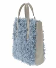 BPCLS91130 MK MICHEL KLEIN BAG(MK ミッシェルクラン バッグ) [2WAY]プードルファーコンビネーションミニトート ライトブルー