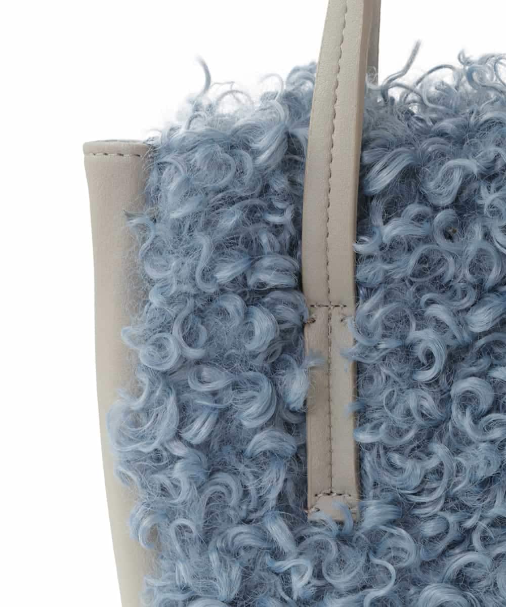 BPCLS91130 MK MICHEL KLEIN BAG(MK ミッシェルクラン バッグ) [2WAY]プードルファーコンビネーションミニトート ライトブルー