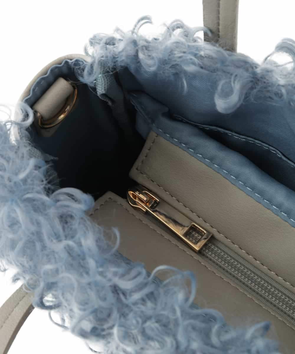 BPCLS91130 MK MICHEL KLEIN BAG(MK ミッシェルクラン バッグ) [2WAY]プードルファーコンビネーションミニトート ライトブルー