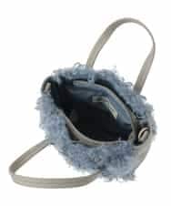 BPCLS91130 MK MICHEL KLEIN BAG(MK ミッシェルクラン バッグ) [2WAY]プードルファーコンビネーションミニトート ライトブルー