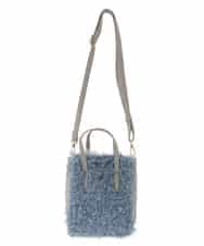 BPCLS91130 MK MICHEL KLEIN BAG(MK ミッシェルクラン バッグ) [2WAY]プードルファーコンビネーションミニトート ライトブルー