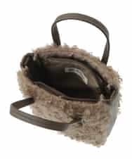 BPCLS91130 MK MICHEL KLEIN BAG(MK ミッシェルクラン バッグ) [2WAY]プードルファーコンビネーションミニトート ライトブルー