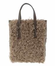 BPCLS91130 MK MICHEL KLEIN BAG(MK ミッシェルクラン バッグ) [2WAY]プードルファーコンビネーションミニトート ベージュ