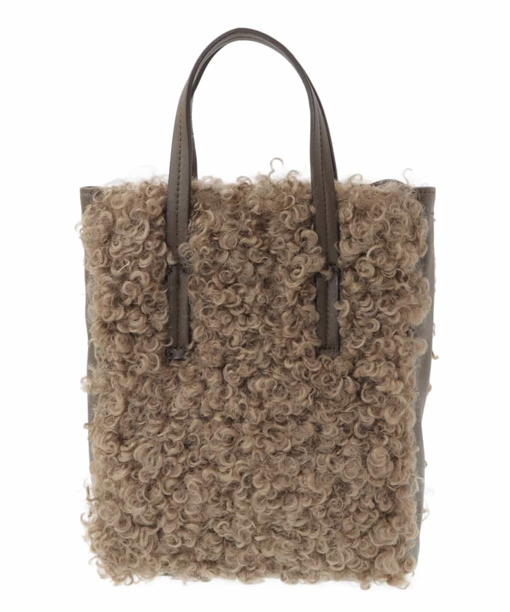 BPCLS91130 MK MICHEL KLEIN BAG(MK ミッシェルクラン バッグ) [2WAY]プードルファーコンビネーションミニトート ベージュ