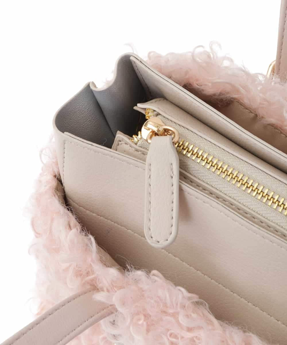 BPCLS92140 MK MICHEL KLEIN BAG(MK ミッシェルクラン バッグ) ［2WAY］プードルファーコンビネーションバッグ ピンク