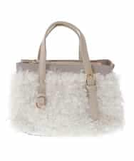BPCLS92140 MK MICHEL KLEIN BAG(MK ミッシェルクラン バッグ) ［2WAY］プードルファーコンビネーションバッグ アイボリー