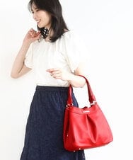 BPCLV93160 MK MICHEL KLEIN BAG(MK ミッシェルクラン バッグ) [2WAY]合成皮革タックデザインバッグ レッド