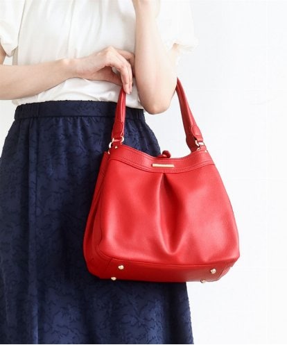 BPCLV93160 MK MICHEL KLEIN BAG [2WAY]合成皮革タックデザインバッグ