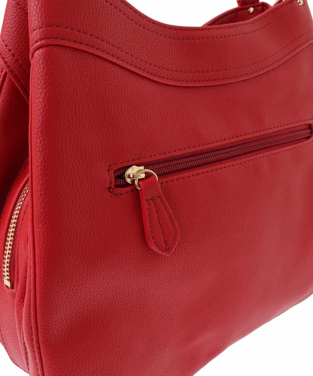 BPCLV93160 MK MICHEL KLEIN BAG(MK ミッシェルクラン バッグ) [2WAY]合成皮革タックデザインバッグ レッド